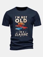 Regular Fit Vintage Car Print Cotton T-Shirt