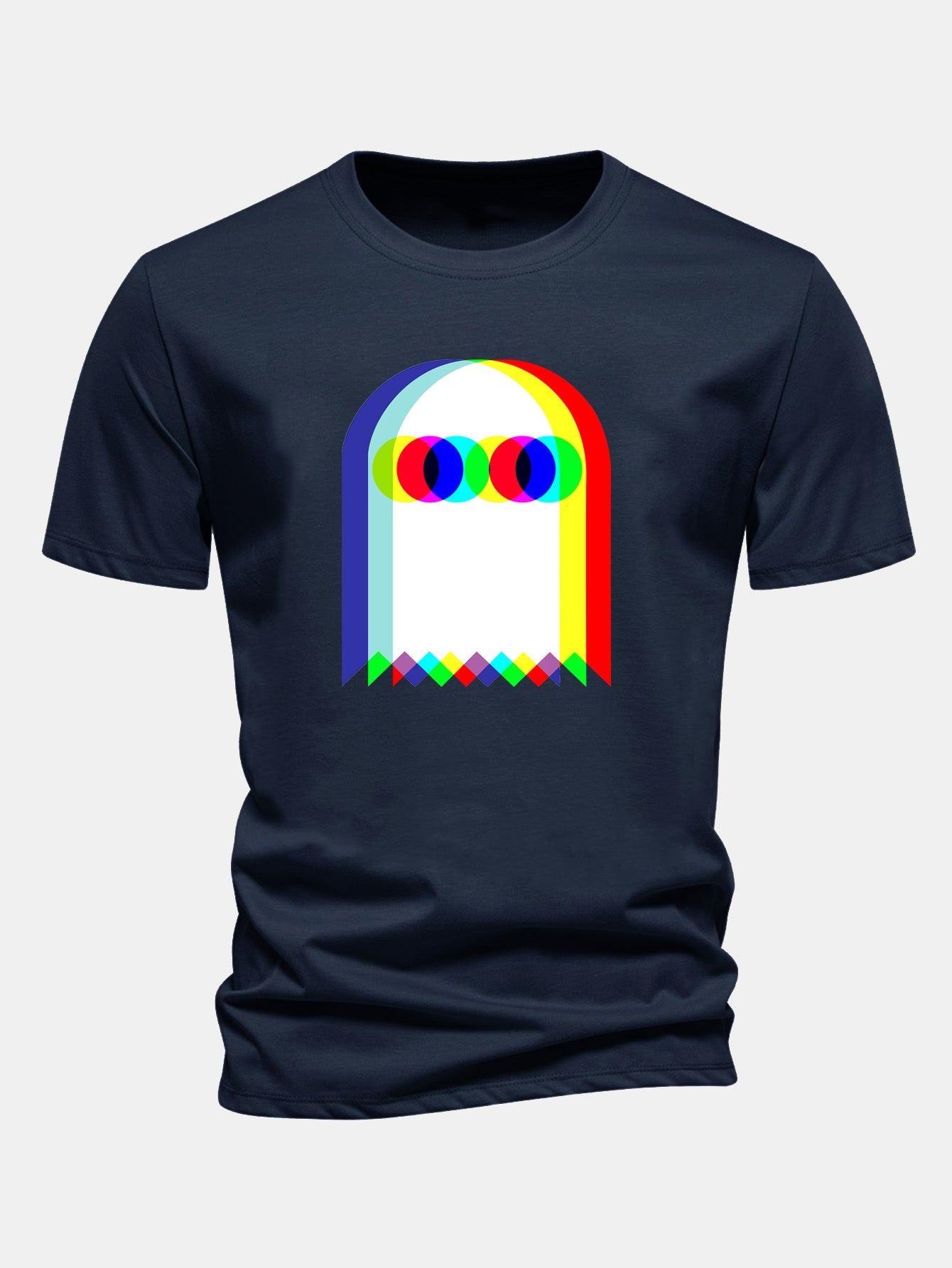 Regular Fit Glitch Ghost Print Cotton T-Shirt