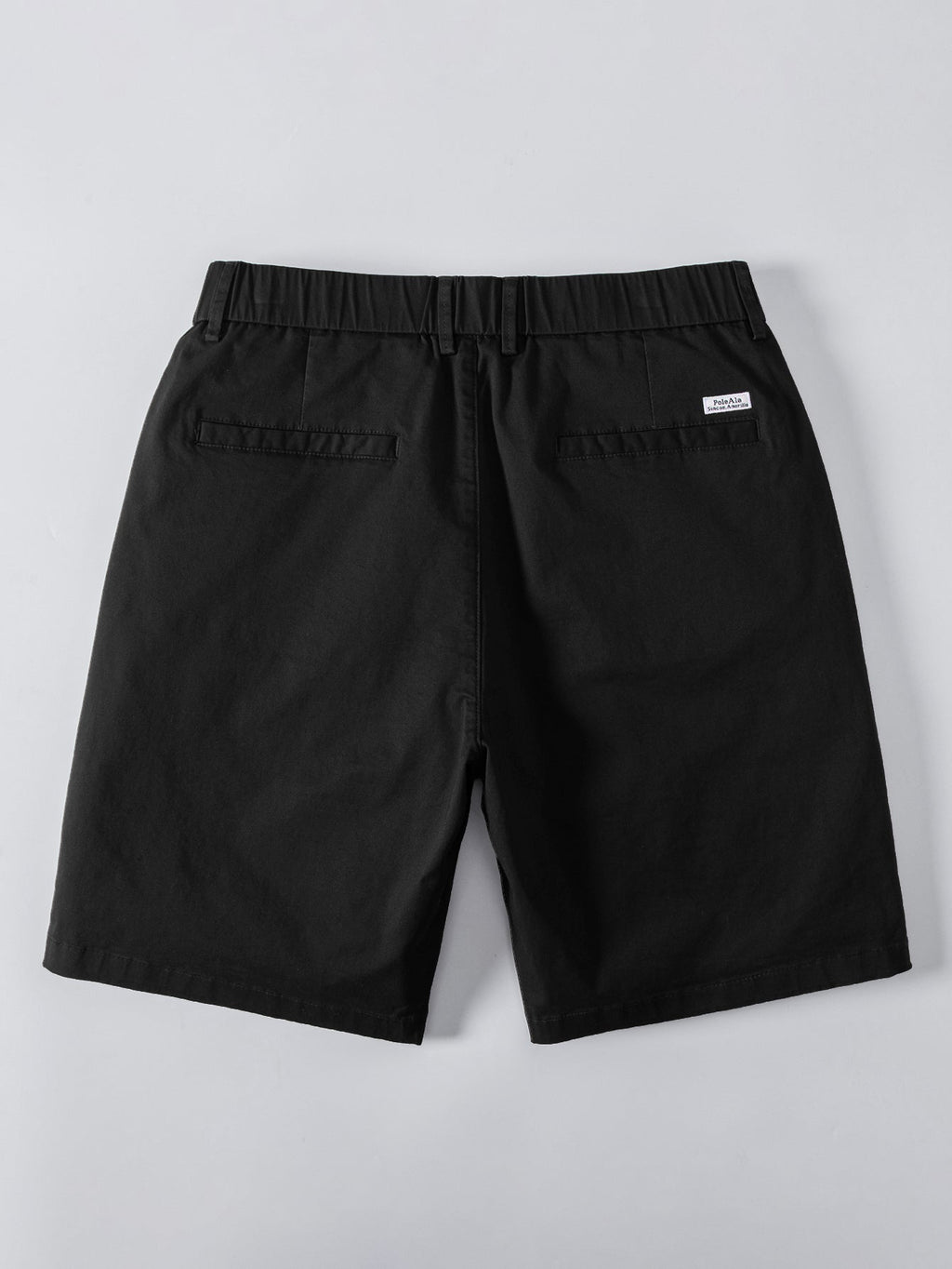 Contrast Striped Ribbed Knit Polo & Elastic Waist Chino Shorts
