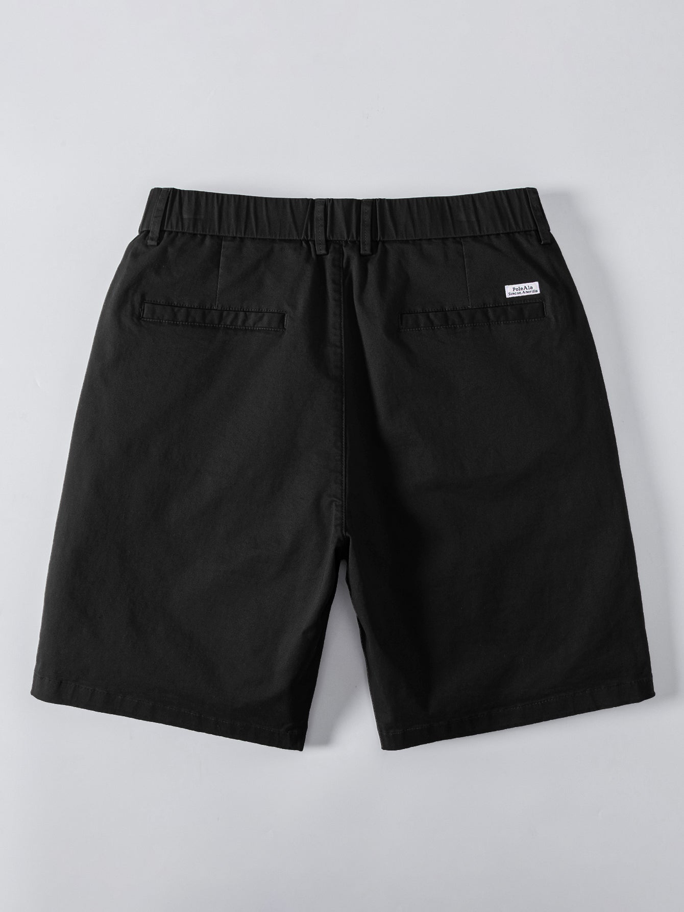 Contrast Striped Ribbed Knit Polo & Elastic Waist Chino Shorts