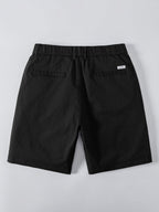 Striped Textured Knit Polo & Elastic Waist Chino Shorts