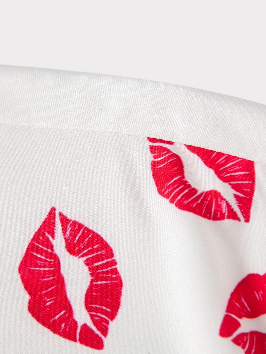 Rose Lip Print Button Up Shirt