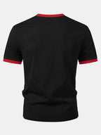 California Mountain Print Contrast Ringer T-Shirt