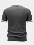 Contrast Trim Knit Polo Shirt & Slim Fit Tapered Trousers