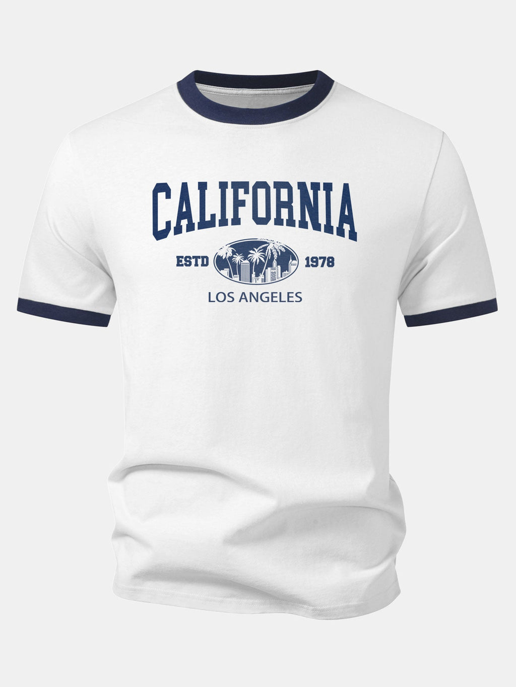 California Print Contrast Ringer T-Shirt