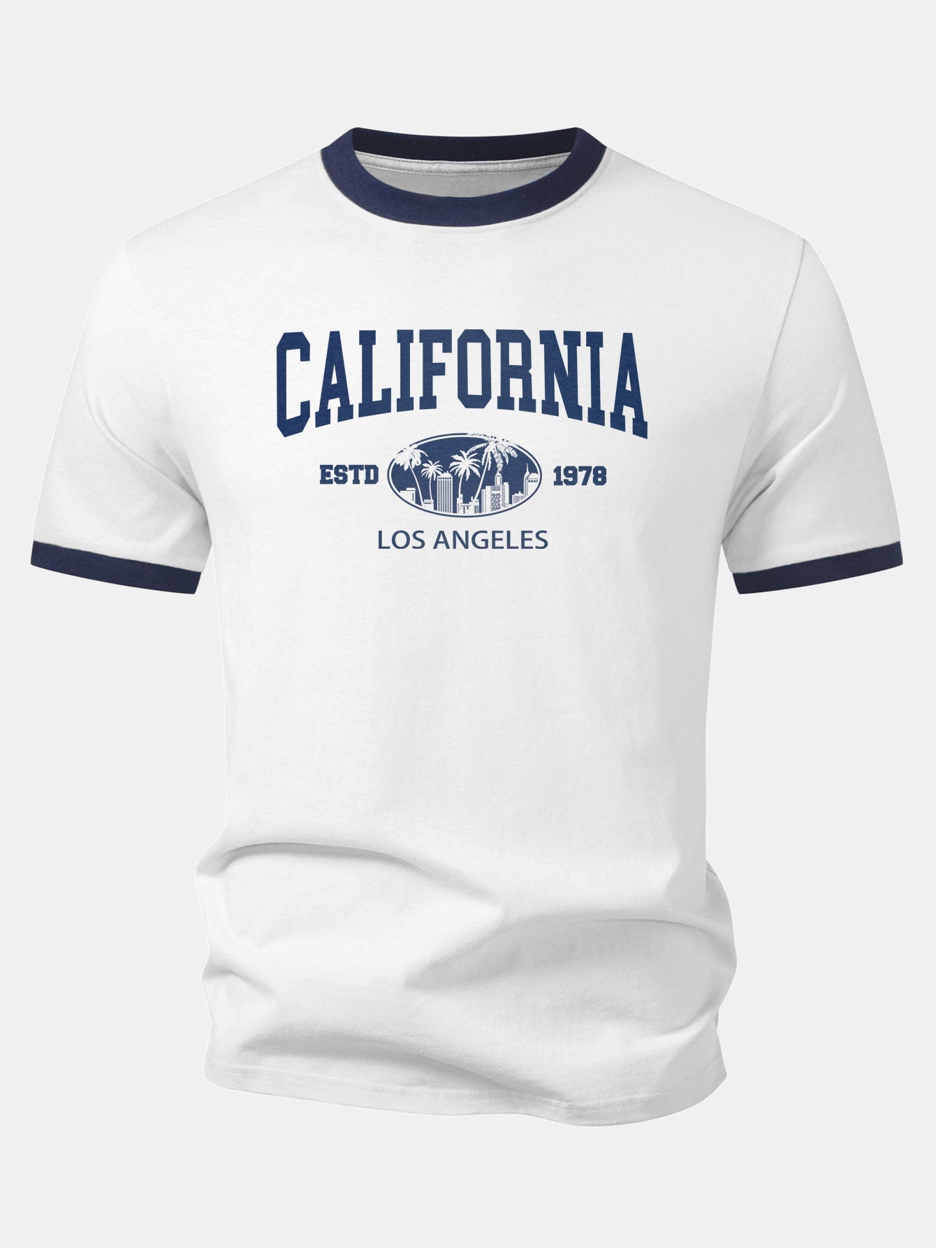 California Print Contrast Ringer T-Shirt
