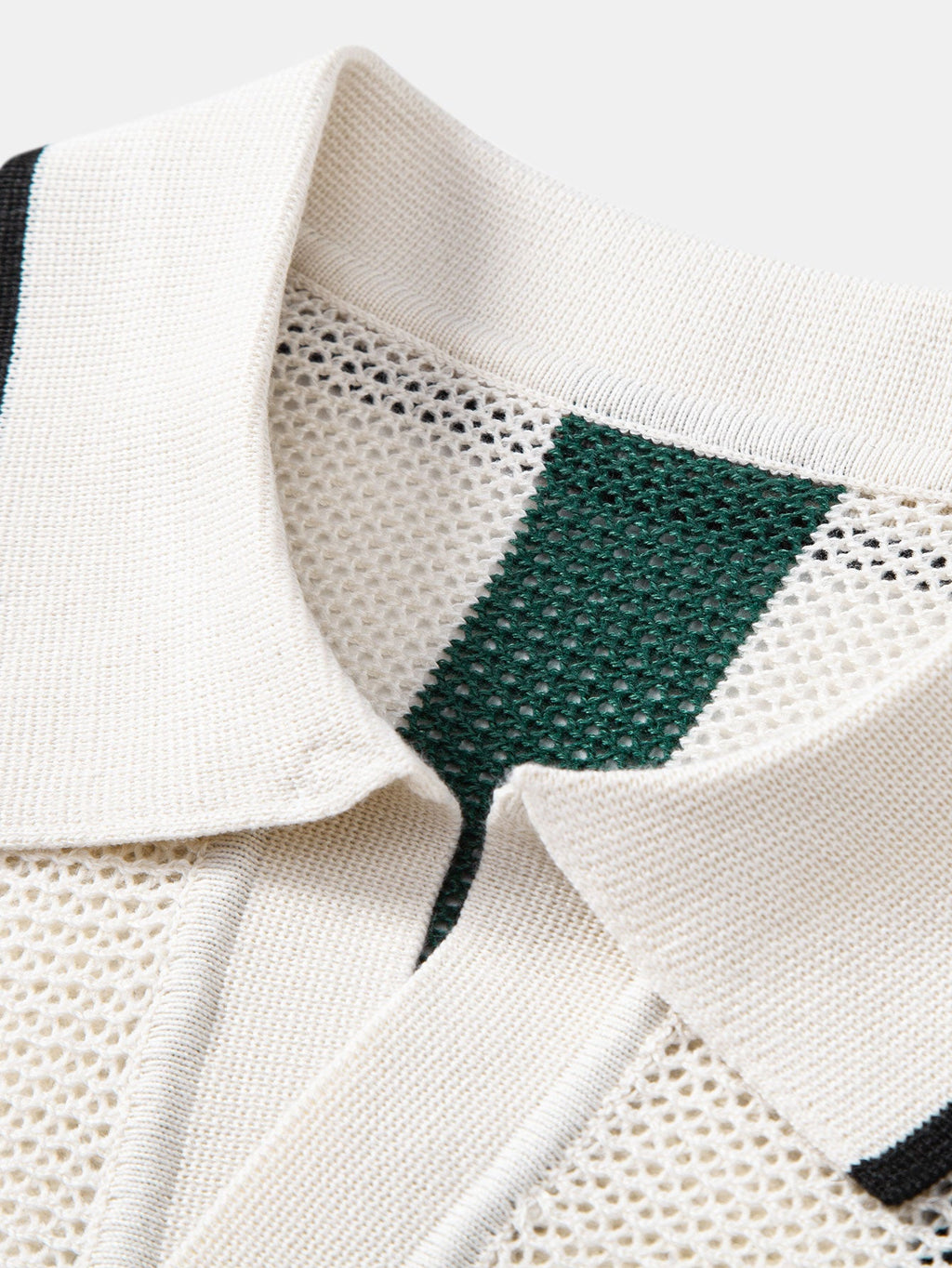 Stripe V Neck Knit Polo & Straight Leg Linen Pants