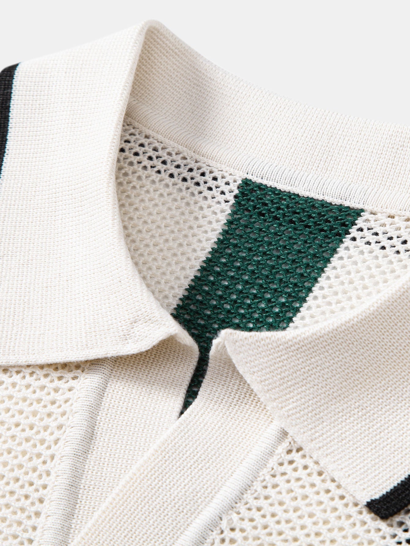 Stripe V Neck Knit Polo