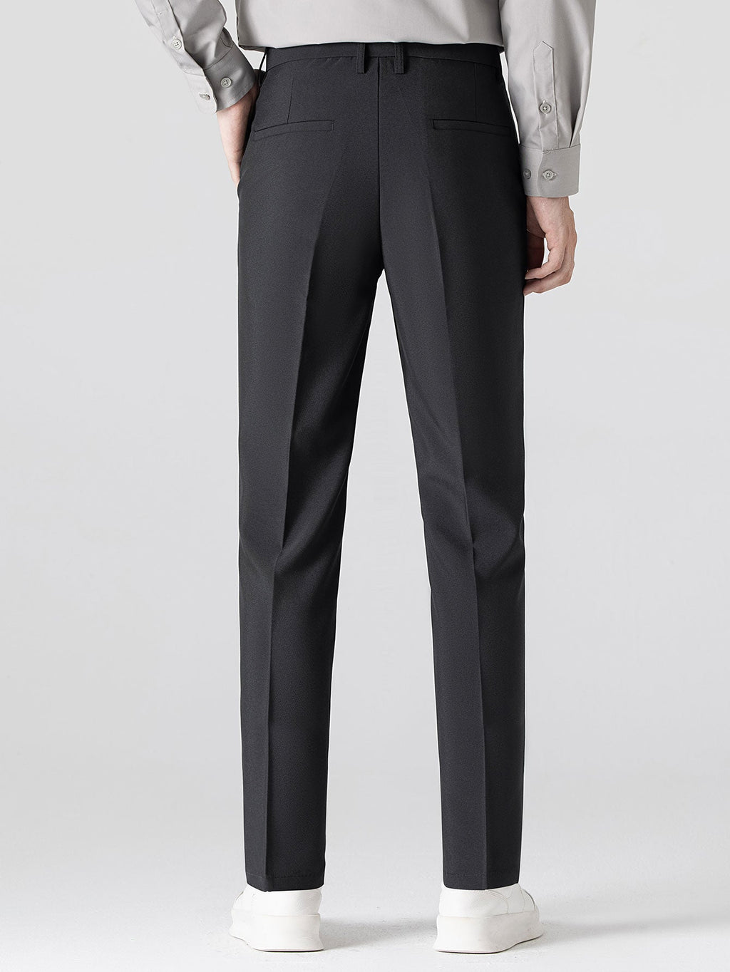Contrast Striped Ribbed Knit Polo & Slim Fit Tapered Trousers