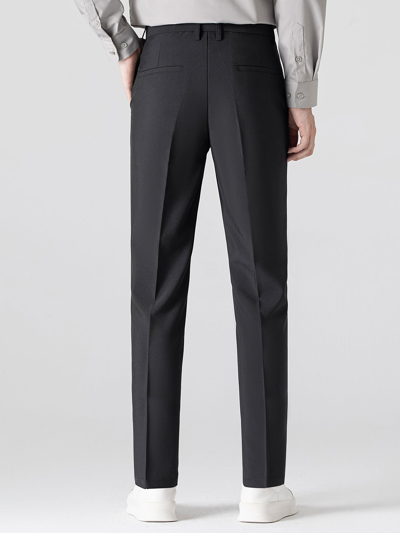 Contrast Striped Ribbed Knit Polo & Slim Fit Tapered Trousers