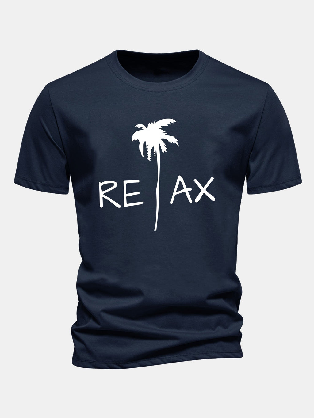 Regular Fit Relax Palm Tree Print Cotton T-Shirt