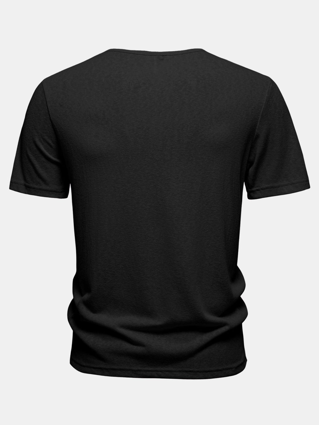 Lightweight Linen Look Notched Collar T-Shirt