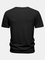 Lightweight Linen Look Notched Collar T-Shirt