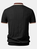 Contrast Trim Textured Knit Polo