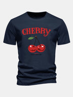 Regular Fit Cherry Print Cotton T-Shirt