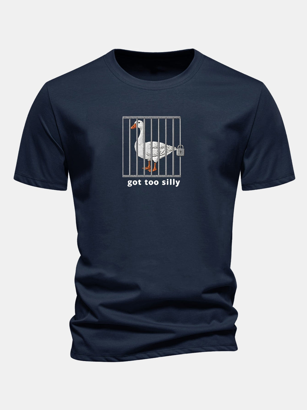Regular Fit Silly Goose Print Cotton T-Shirt