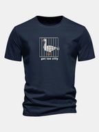 Regular Fit Silly Goose Print Cotton T-Shirt