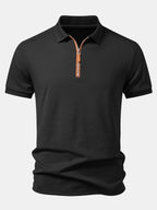 Textured Zipper Polo
