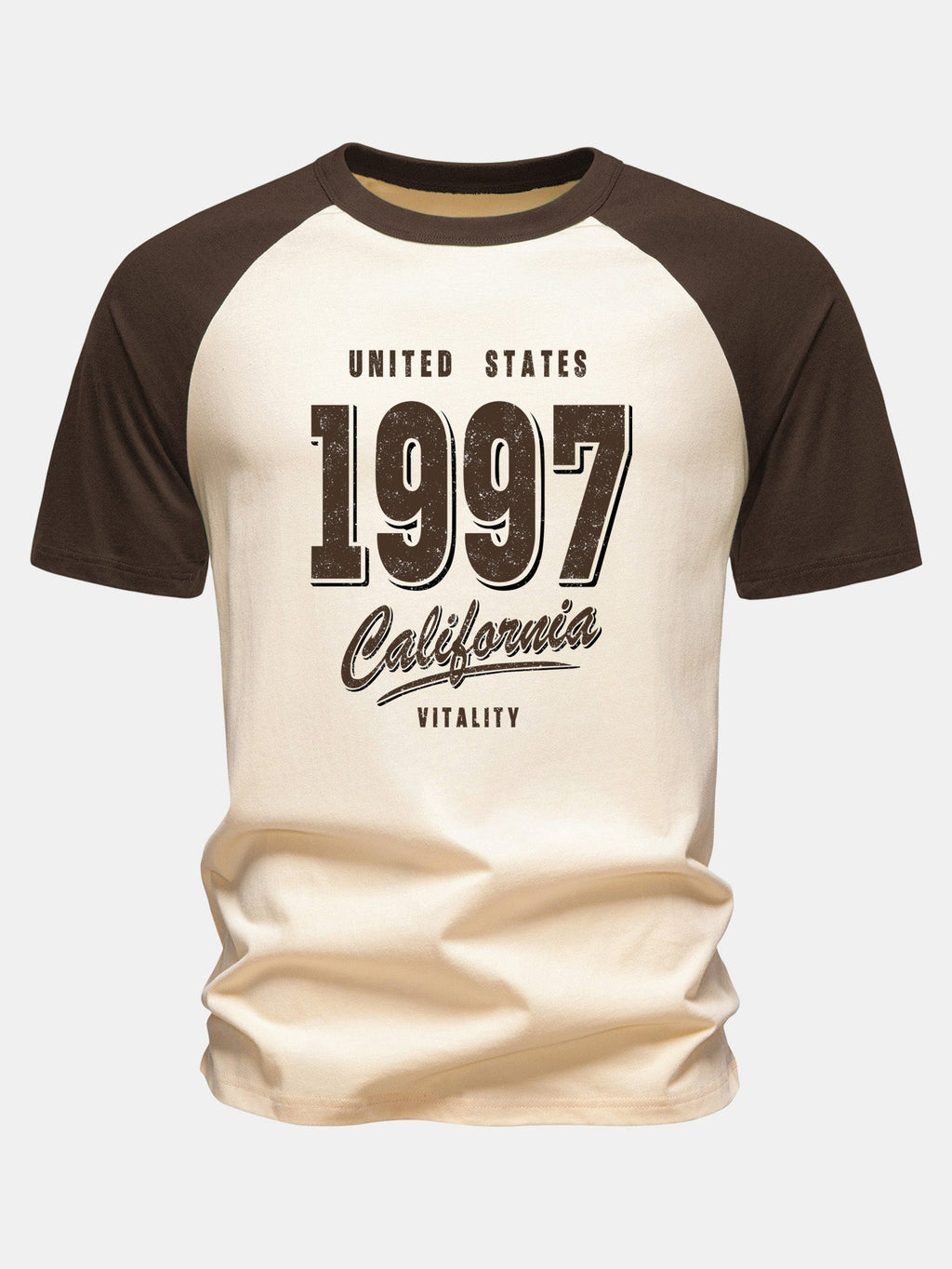 1997 California Print Cotton Raglan Sleeve T-Shirt