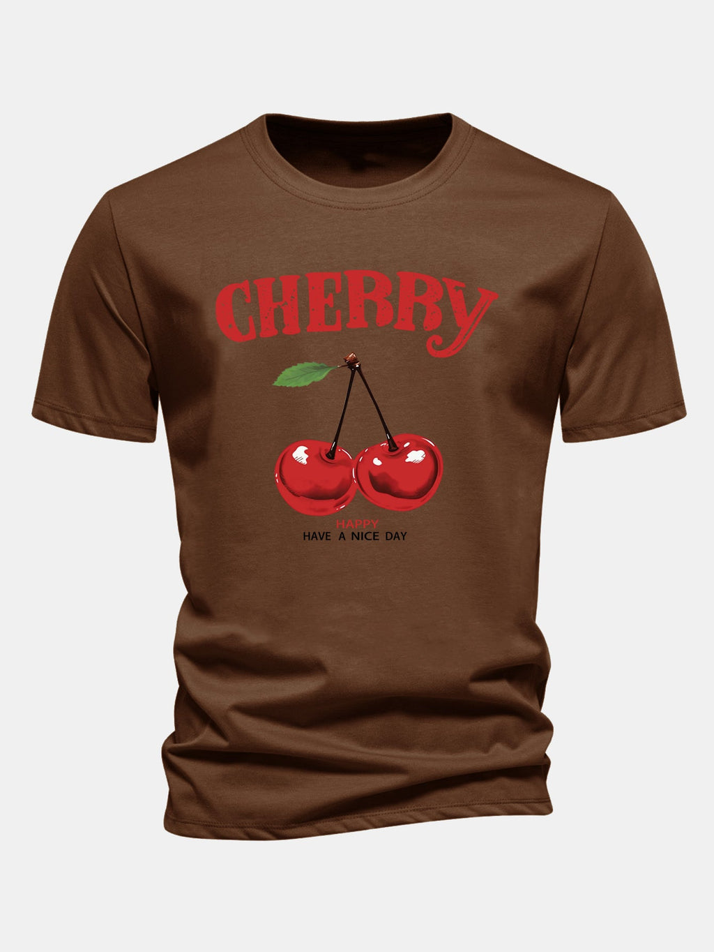 Regular Fit Cherry Print Cotton T-Shirt