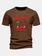 Regular Fit Cherry Print Cotton T-Shirt