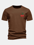 Regular Fit Cherry Print Cotton T-Shirt