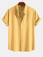 Crinkled Textured Button Down Shirt