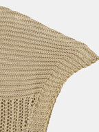 Open Knit Cap Sleeve Mesh Sweater T-Shirt