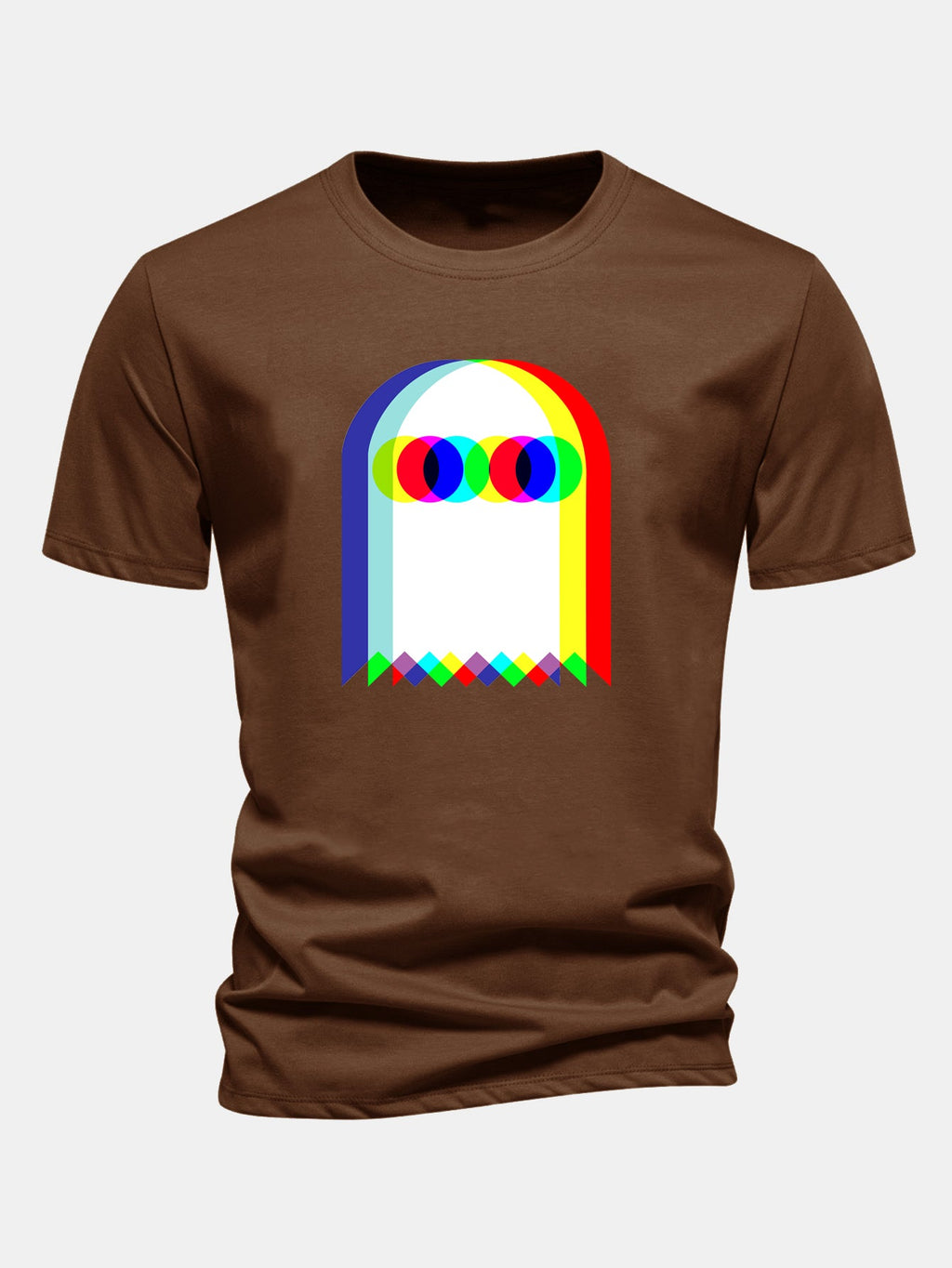 Regular Fit Glitch Ghost Print Cotton T-Shirt