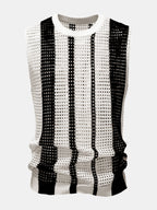 Crochet Stripe Crochet Knit Tank Top