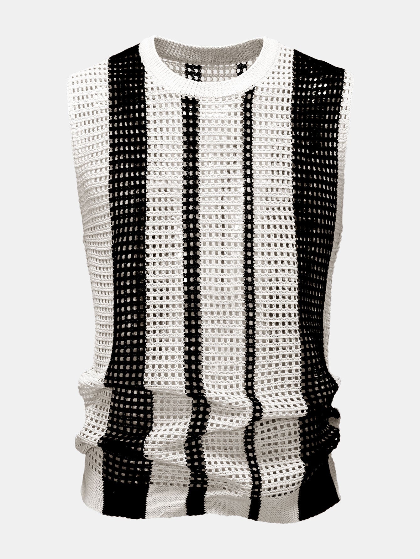 Crochet Stripe Crochet Knit Tank Top