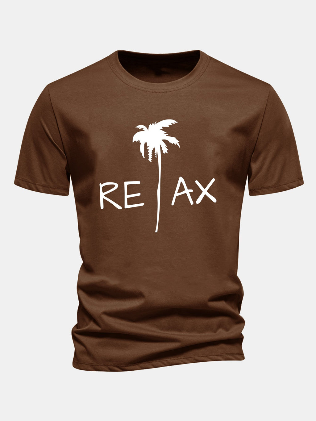 Regular Fit Relax Palm Tree Print Cotton T-Shirt