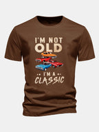Regular Fit Vintage Car Print Cotton T-Shirt