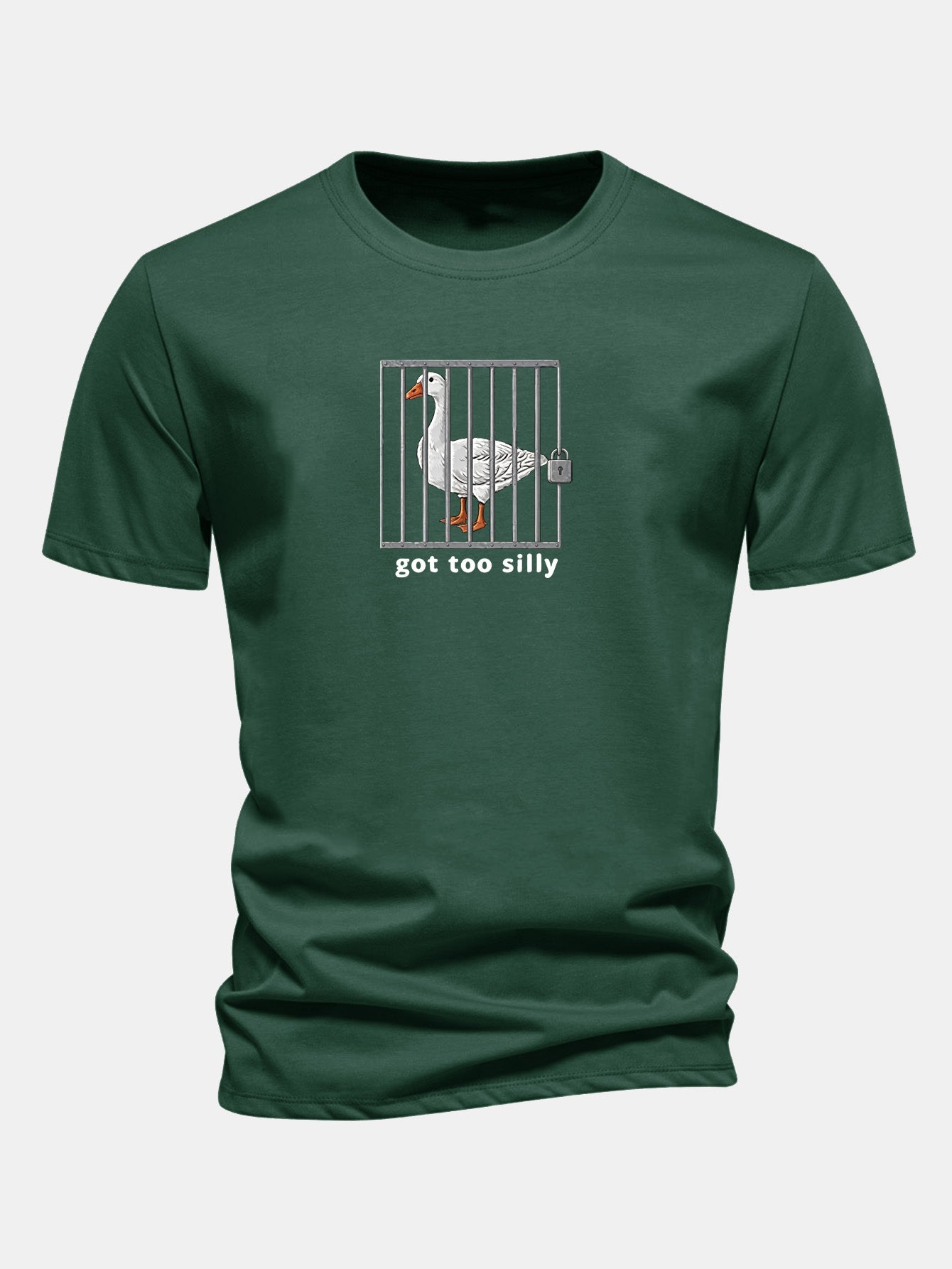 Regular Fit Silly Goose Print Cotton T-Shirt