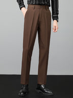 Linen Textured Knit Polo & Slim Fit Tapered Trousers