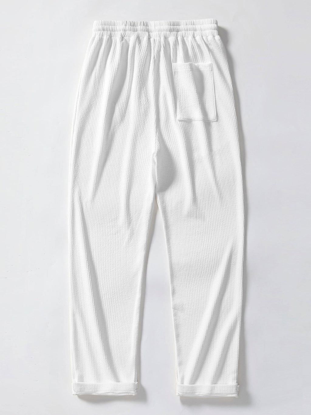 Contrast Geometry Jacquard Knit Polo & Straight Leg Ribbed Pants
