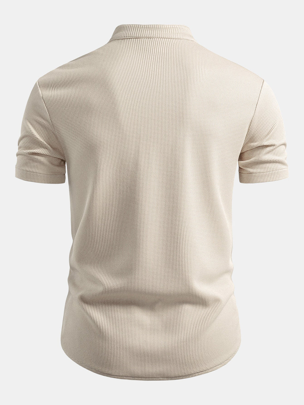 Muscle Fit Waffle Stand Collar Shirt & Drawstring 7" Shorts Set