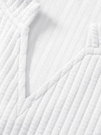 Ribbed Notched Collar Tank Top