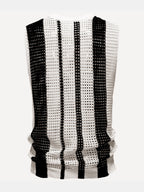 Crochet Stripe Crochet Knit Tank Top