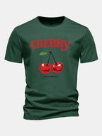 Regular Fit Cherry Print Cotton T-Shirt