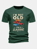 Regular Fit Vintage Car Print Cotton T-Shirt