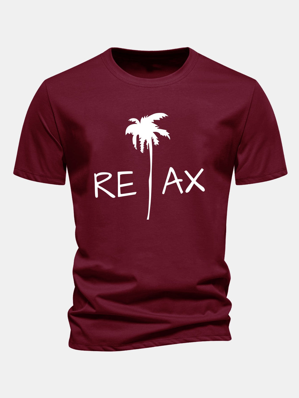 Regular Fit Relax Palm Tree Print Cotton T-Shirt