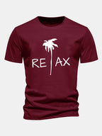 Regular Fit Relax Palm Tree Print Cotton T-Shirt