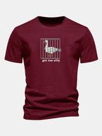 Regular Fit Silly Goose Print Cotton T-Shirt