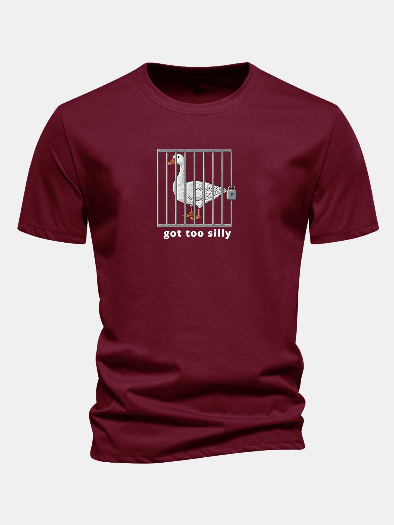 Regular Fit Silly Goose Print Cotton T-Shirt