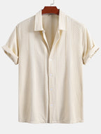 Geometric Jacquard Button Up Shirt
