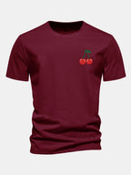 Regular Fit Cherry Print Cotton T-Shirt