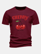 Regular Fit Cherry Print Cotton T-Shirt