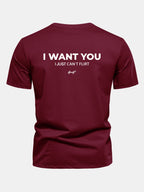 Regular Fit I Want You Back Print Cotton T-Shirt
