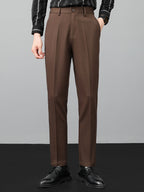 Contrast Zipper Knit Polo & Slim Fit Tapered Trousers